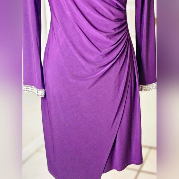 MSK Women's Purple Rhinestone Dress. Size S./M - Picture 7 of 12